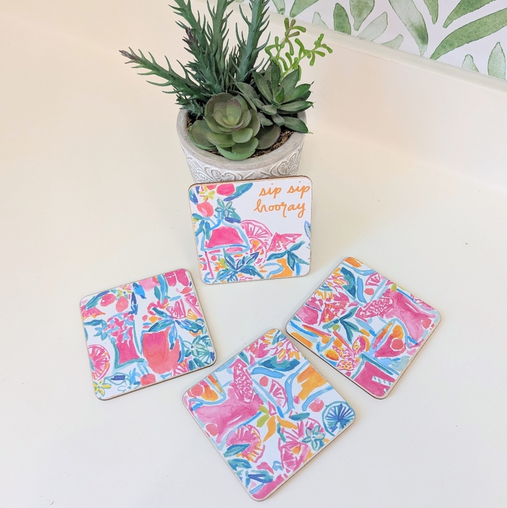 Set Of 4 Handmade Lilly Pulitzer Coasters